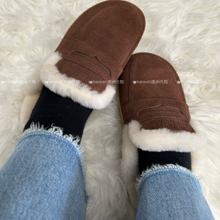 OZWEAR澳洲羊皮毛一体2025冬厚底雪地靴女外穿保暖懒人包头拖鞋