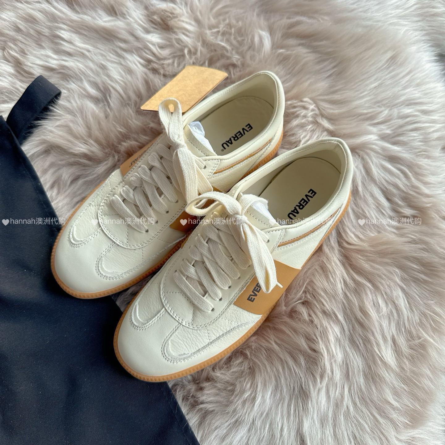 头层牛皮圆头EVERAU运动休闲鞋