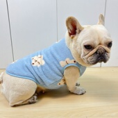 巴哥法斗衣服秋冬季 卡码 马甲加绒保暖背心防掉毛斗牛犬胖狗狗衣服