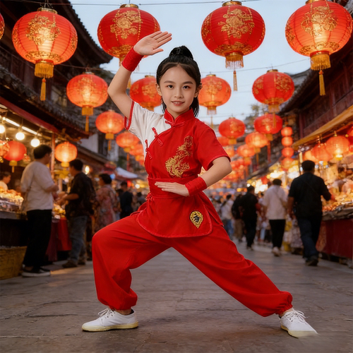 精忠报国儿童武术舞蹈演出服男女学生表演武术操弘扬传统武术功夫