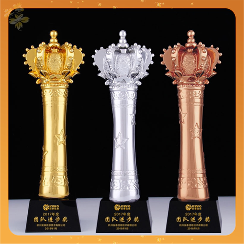 欧咔度厂家金银铜奖杯定 制水晶树脂金属奖杯水晶五角星奖杯