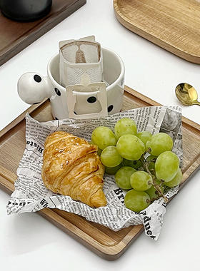 ENO home手工实木托盘下午茶咖啡杯奶茶托盘餐厅面包板托盘