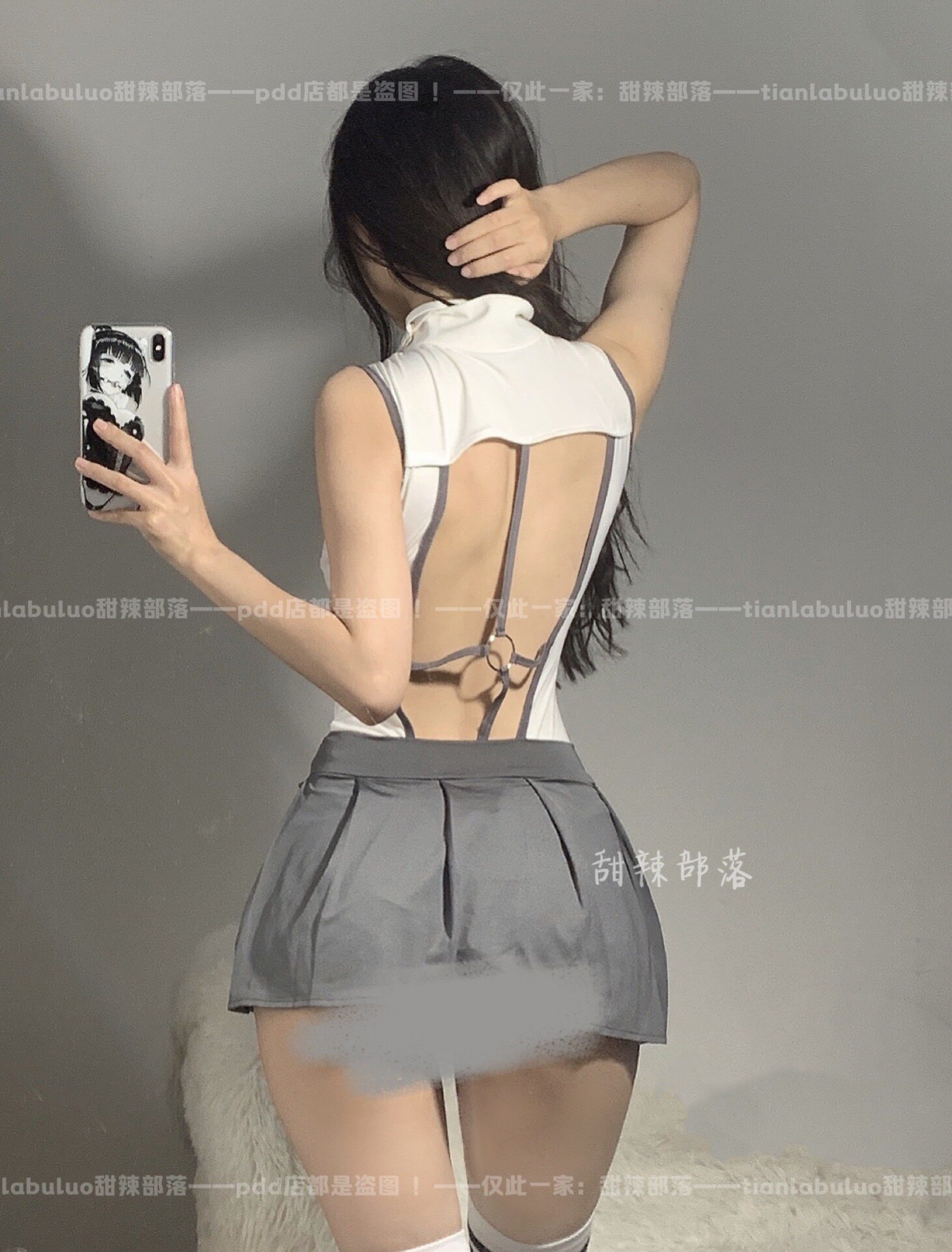 SWEET AND SPICY TRIBES SCHOOL FLOWER SENIOR SISTER GRAY COLLEGE UNIFORM JK BOW SEXY PLEATED UPSKIRT SEXY AND CUTE