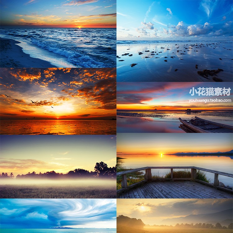 乌云火烧云天空夕阳黄昏海景背景影楼后期照片海报合成素材jpg图
