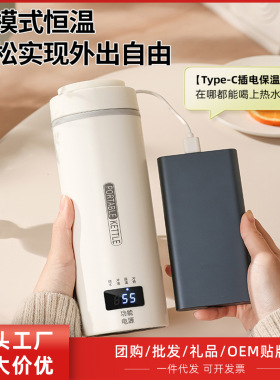 便携式烧水壶保温一体自动家用旅行车载USB电加热养生烧水炖煮杯