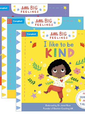 英文原版 Little Big Feelings 幼儿情绪绘本3册 我喜欢友善/有时候我很生气/我可以说对不起 英文版 进口英语原版书籍