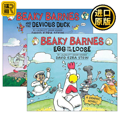 英文原版 Beaky Barnes 比克·巴恩斯系列2册 儿童精装幽默漫画绘本 凯迪克奖得主David Ezra Stein 英文版 进口英语原版书籍