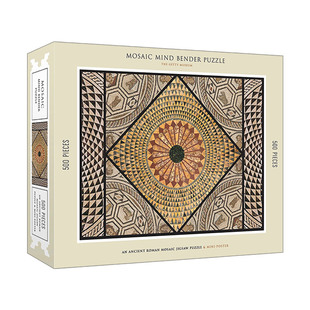 英文原版 Mosaic Mind Bender 500-Piece Puzzle An Ancient Roman Mosaic Jigsaw Puzzle & Mini-Poster 拼图 古罗马马赛克艺术
