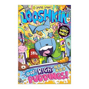 英文原版 Looshkin Oof Right in the Puddings 世界上疯狂的猫鲁什金 在布丁里面 Jamie Smart畅销儿童幽默漫画 进口英语原版书籍