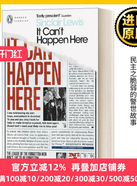 英文原版 It Can't Happen Here 这是不可能发生的 现代经典 英文版 Sinclair Lewis 进口英语原版书籍