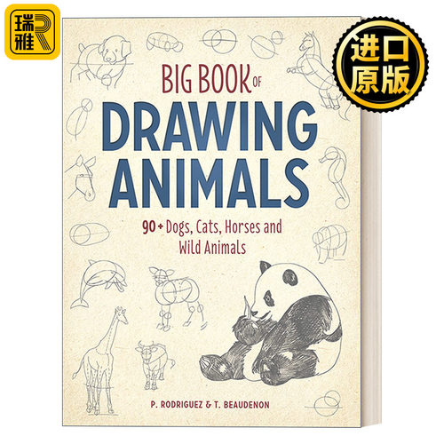英文原版 Big Book of Drawing Animals 90 Thierry Beaudenon