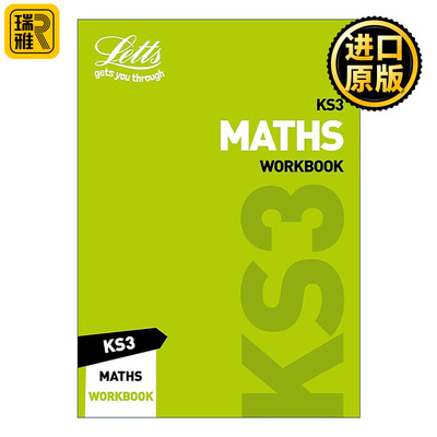 英文原版 Letts KS3 Maths Workbook KS3初中数学练习册 中学教材教辅 英文版 进口英语原版书籍