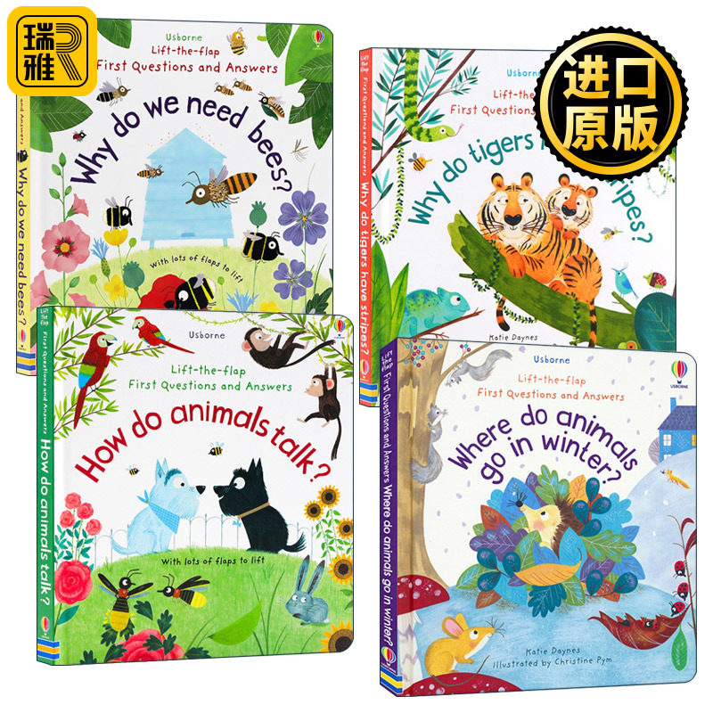 Usborne Lift-the-Flap First Questions and Answers 儿童你问我答翻翻书 动物科普百科系列4册
