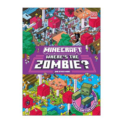 英文原版 Minecraft Where’s the Zombie 我的世界 找找僵尸在哪里 儿童趣味找找书 英文版 进口英语原版书籍