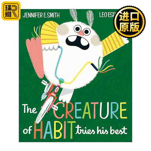 英文原版The Creature of Habit Tries His Best A Creature of Habit Story不言败的大个子 儿童精装情绪启蒙认知绘本 学习新事物