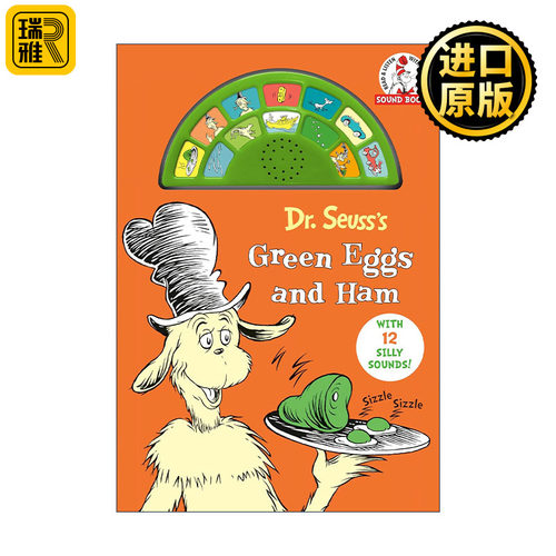 英文原版 Dr. Seuss's Green Eggs and Ham with 12 Silly Sounds! 苏斯博士 绿鸡蛋和火腿 按键发声书 绘本 进口英语原版书籍