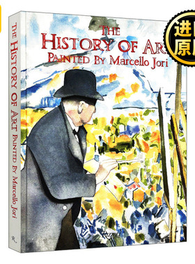 手绘艺术历史 英文原版 The History of Art 艺术漫画家Marcello Jori 古希腊文艺复兴达芬奇 精装 英文版 进口英语原版书籍