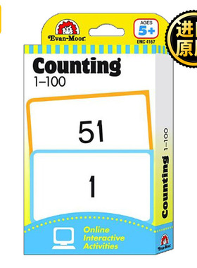 闪记学习卡 计数1-100 3岁以上 英文原版 Evan-Moor The Learning Line Flashcard Counting 1-100 美国加州英语教辅教材evanmoor