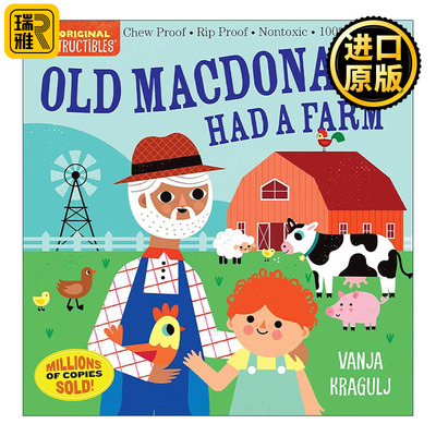 英文原版 Indestructibles Old MacDonald Had a Farm 咬咬书 老麦克唐纳的农场 英文版 进口英语原版书籍