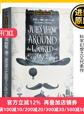 环游世界80天 英文原版小说 Around the World in Eighty Days 环游地球八十天环球旅行记 经典文学世界名著 凡尔纳 英语书籍