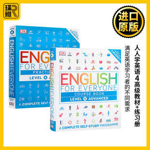 Advanced托福雅思用书 Everyone 练习册 Practice Course for Book 进口英语书籍 英文原版 DK人人学英语4高级教材 Level English