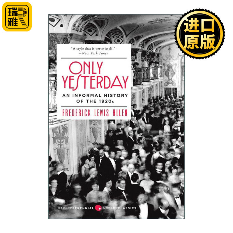 英文原版 Only Yesterday 大繁荣时代 变革前期的乱象1919-1931 美利坚帝国成长三部曲 英文版 进口英语原版书籍