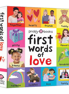 英文原版绘本 First 100 First Words of Love 启蒙认知100词系列 绘本 纸板书 英文版 Roger Priddy 进口英语原版书籍