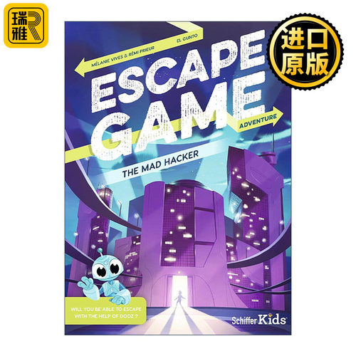 英文原版 Escape Game Adventure The Mad Hacker 逃脱游戏冒险之旅 疯狂黑客 儿童益智游戏活动书 英文版 进口英语原版书籍
