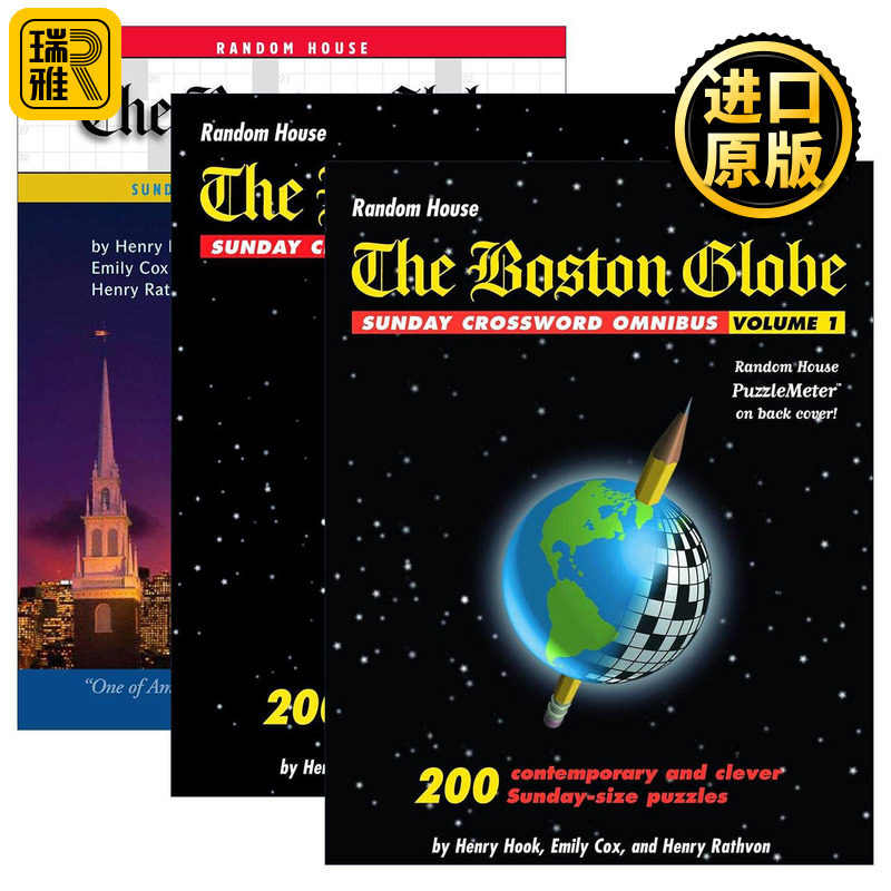 英文原版 The Boston Globe Sunday Crossword Omnibus 波士顿环球报周日填字游戏精选集3册 英文版 进口英语原版书籍