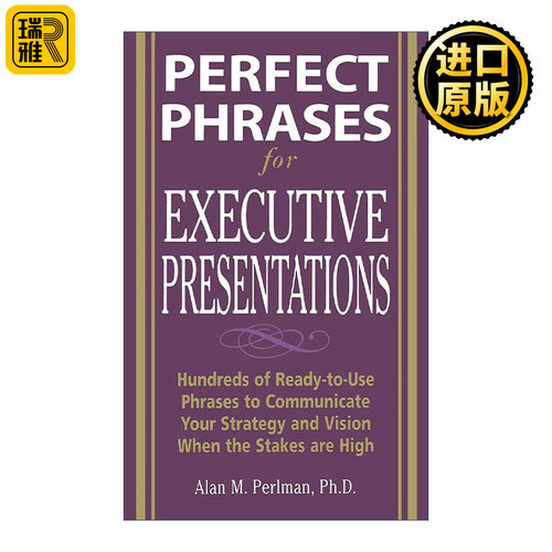 英文原版 Perfect Phrases for Executive Presentation 经理演讲的完美用语 英文版 进口英语原版书籍