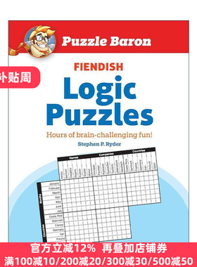 英文原版 Puzzle Baron's Fiendish Logic Puzzles 巴伦高难度逻辑谜题 益智游戏 英文版 进口英语原版书籍