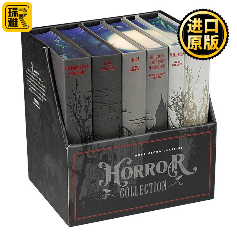 英文原版 Horror Collection 恐怖故事6册盒装 软精装皮质封面词云经典 Word Cloud Classics 英文版 进口英语原版书籍