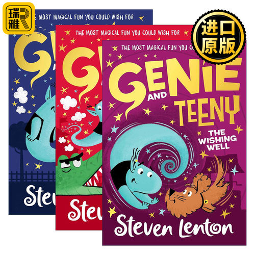 英文原版 Genie and Teeny 精灵和狗狗的魔幻冒险系列1-3册 许愿 胡思乱想 许愿井 初级章节桥梁书 英文版 进口英语原版书籍