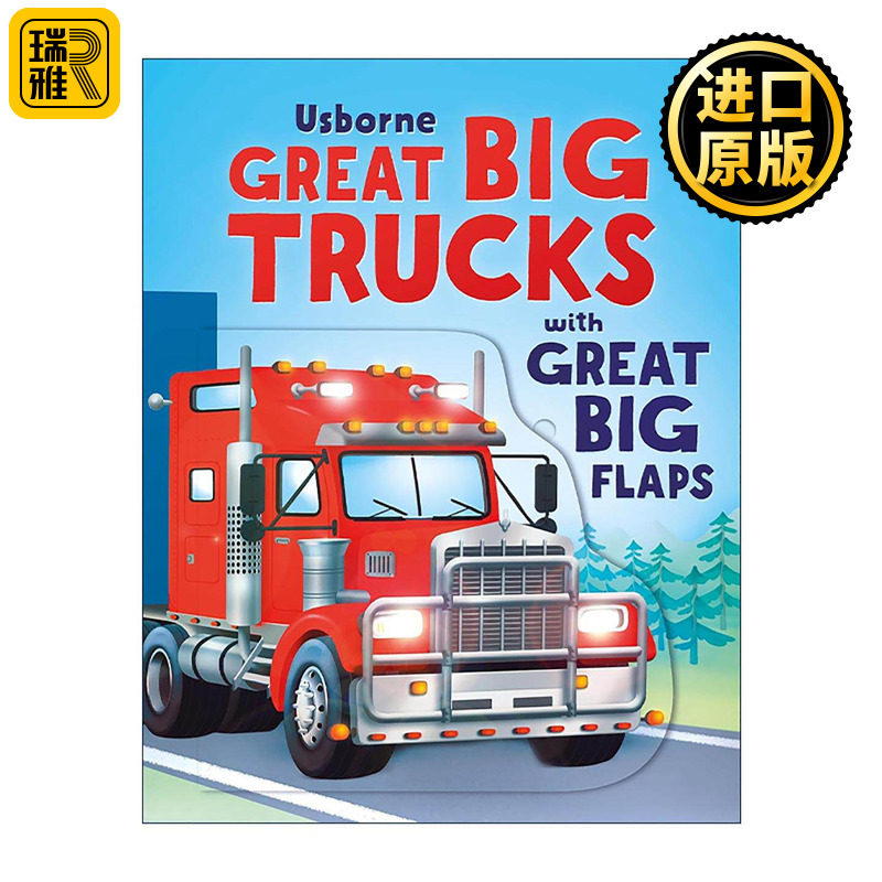 英文原版 Usborne Great Big Trucks 超大型卡车 尤斯伯恩儿童启蒙认知纸板翻翻书 英文版 进口英语原版书籍