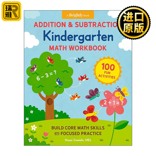 英文原版 Addition and Subtraction Kindergarten Math Workbook 幼儿园数学练习册 加减法 儿童数学 英文版 进口英语原版书籍