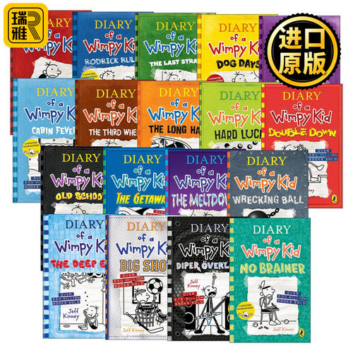 英文原版 Diary of a Wimpy Kid 小屁孩日记1-18册 章节桥梁书 英文版 进口英语原版书籍