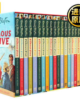五伙伴历险记21册盒装 The Famous Five 英文原版 疯狂侦探团 伊妮德布莱顿Enid Blyton 青少年儿童英语桥梁章节小说 学生课外读物