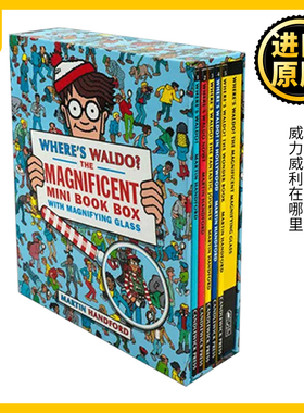 沃尔多在哪里 华丽迷你套装 英文原版 Where's Waldo 儿童绘本 活动书 聪明的沃利 wheres is wally 威力威利在哪里 进口英语书籍