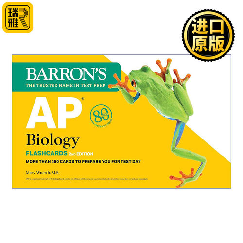 英文原版书 AP Biology Flashcards, Second Edition: Up-to-Date Review 巴朗AP生物学备考闪卡  更新版第2版 含环扣