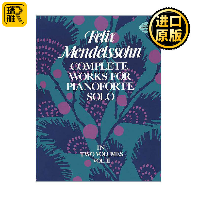 英文原版 Complete Works for Pianoforte Solo Vol.II 钢琴独奏完整曲集 卷二 费利克斯·门德尔松 英文版 进口英语原版书籍
