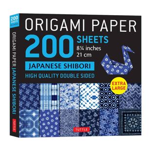 英文原版 日本扎染 sheets Shibori Publishing 靛蓝染色 Tuttle 200 Japanese 折纸200张 双面折纸 Paper Origami