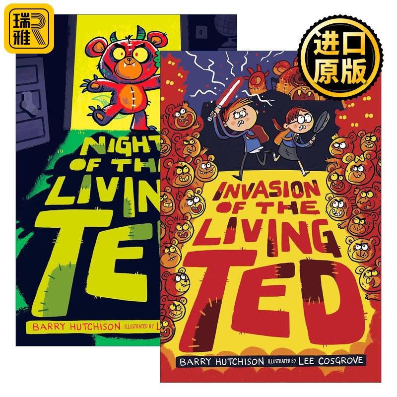 英文原版 Living Ted系列2册 入侵 夜晚 活着的泰迪熊系列 儿童搞笑冒险小说 Barry Hutchison 精装 英文版 进口英语原版书籍
