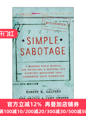 英文原版 Simple Sabotage 谁在团队搞破坏“效率破坏者”的侦辨指南 精装 英文版 进口英语原版书籍