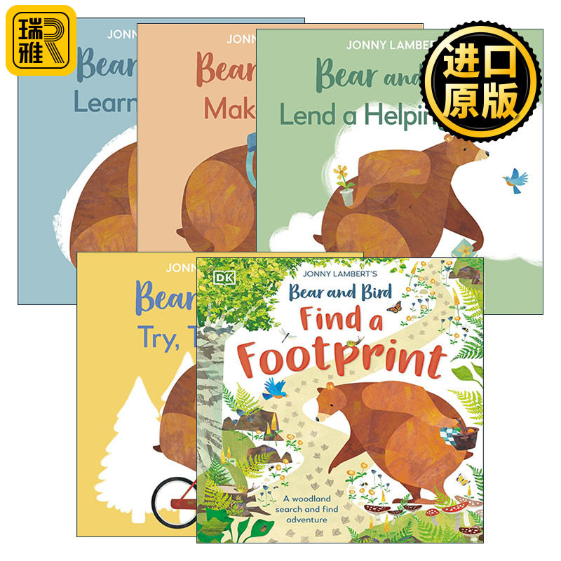 正版 Jonny Lambert's Bear and Bird 约翰尼兰伯特的熊与鸟系列5册 英文原版 进口英语书籍