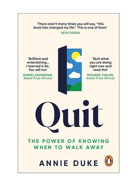 英文原版 Quit 知难而退 懂得适时退出的力量 安妮·杜克 世界扑克牌手教你学会放弃 英文版 进口英语原版书籍