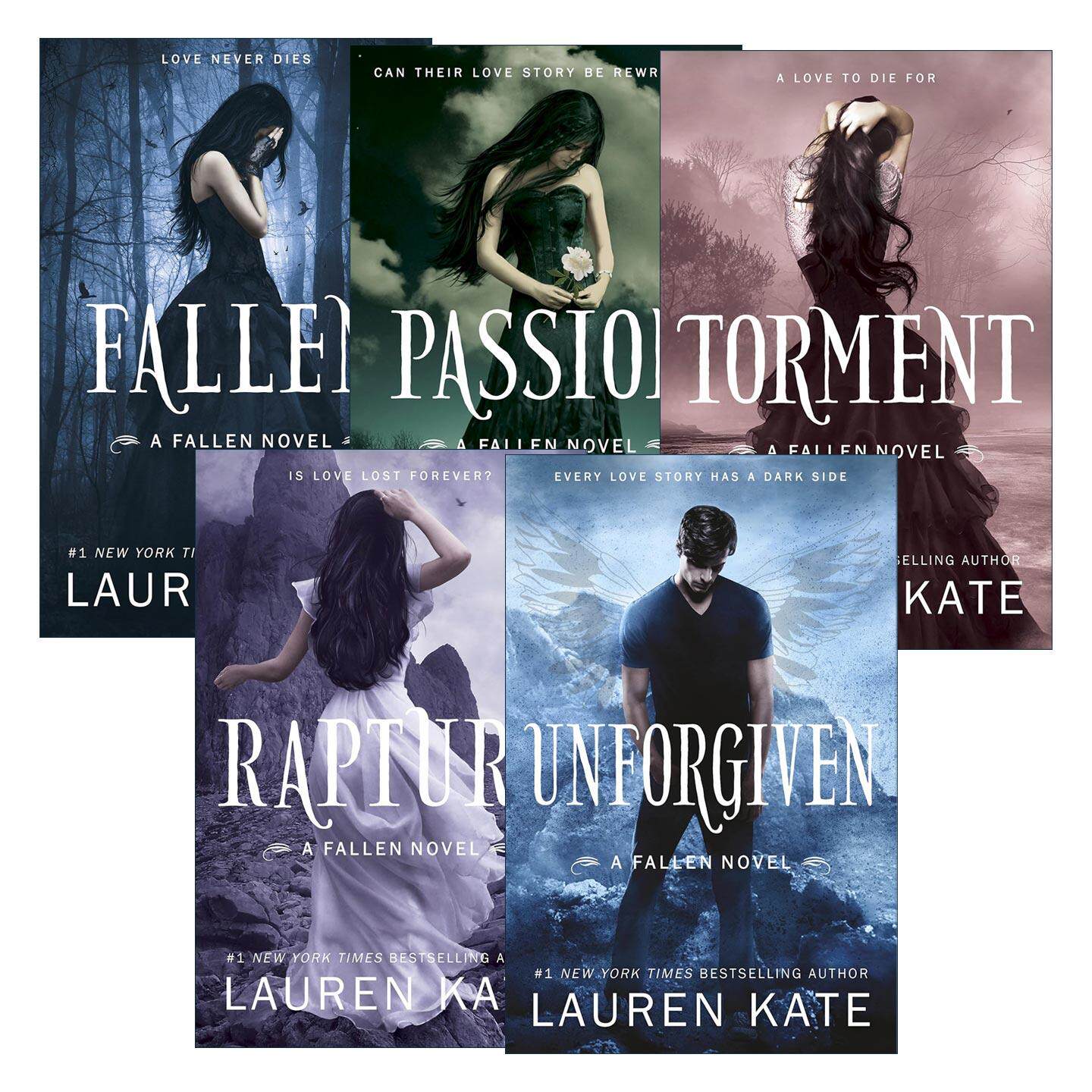 英文原版 Fallen 堕落天使系列1-5册 罗伦·凯特奇幻爱情小说 不可宽恕 欣狂 烈爱 试炼 英文版 进口英语原版书籍
