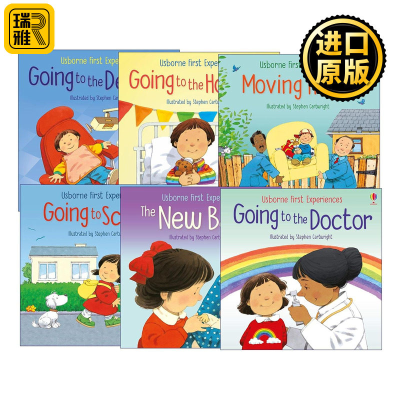 英文原版 Usborne First Experiences 儿童初体验系列6册 尤斯伯恩认知绘本 看医生 去医院 看牙医 搬家 英文版 进口英语原版书籍
