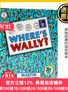 Where's Wally 威利在哪里 英文原版绘本 找一找 迷你书 wheres is wally 聪明的沃利 威力在哪里 Martin Handford 进口英语书籍