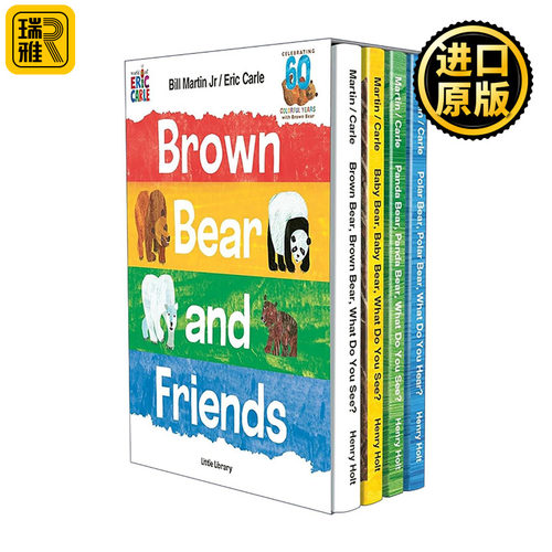 英文原版 Brown Bear and Friends Little Library 棕熊和朋友们4册盒装 60周年全彩版 英文版 进口英语原版书籍