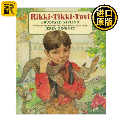 英文原版 Rikki-Tikki-Tavi 猫鼬 吉卜林 凯迪克奖插画师Jerry Pinkney 英文版 进口英语原版书籍